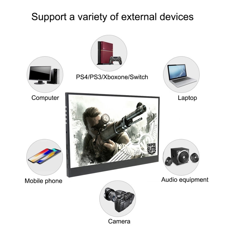 HSD-1330X 13.3 inch 1080P HD Gaming Portable Narrow Side Display, 13.3 inch