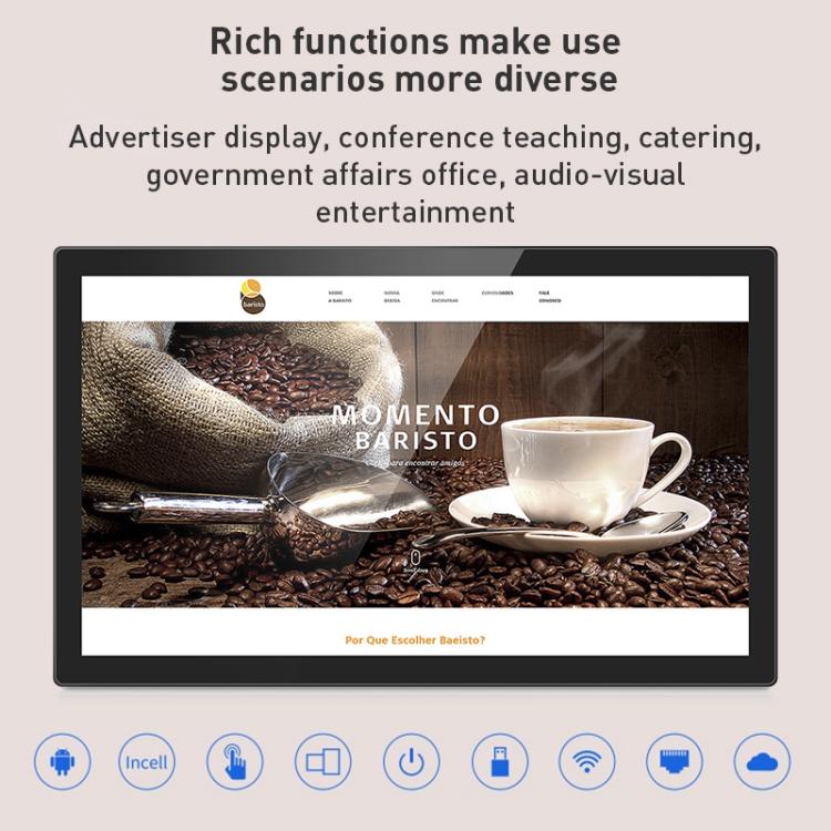 WF2408T Touch Screen All in One PC with Holder, 2GB+16GB, 24 inch Full HD 1080P Android 11 RK3568 Quad Core, Support Bluetooth, WiFi, SD Card, USB OTG, 24 inch 2GB+16GB