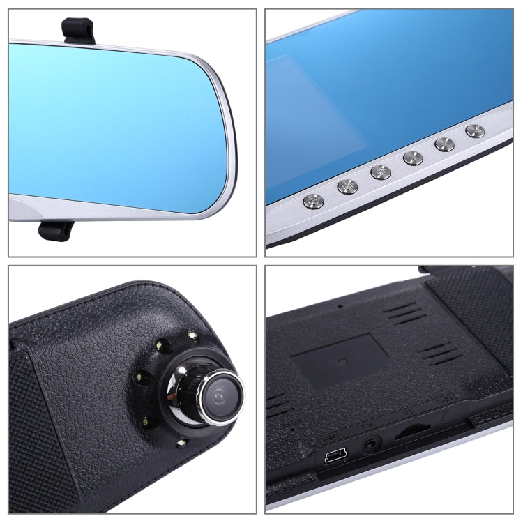 G832 HD 1080P 4.3 inch Screen Display Rearview Mirror Vehicle DVR, Novatek 96223 Programs, 170 Degree A+ Wide Angle Viewing, Support Loop Recording / Motion Detection Function, G832