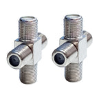 100 PCS 1 F Female to 3 F Female Jack 4 Way F Splitter TV Coax Adapter Connector, 4 Way F Splitter