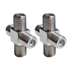 100 PCS 1 F Female to 3 F Female Jack 4 Way F Splitter TV Coax Adapter Connector, 4 Way F Splitter