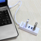 4 Ports USB 3.0 Hub Splitter with LED, Super Speed 5Gbps, BYL-P104, USB 3.0 (White), USB 3.0 (Black)