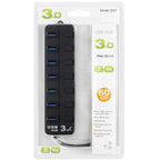 7 Ports USB 3.0 Hub with Individual Switches for each Data Transfer Ports, 7 Ports (White), 7 Ports (Black)