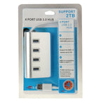 High Speed 5Gbps 4 Ports USB 3.0 HUB Portable Aluminum USB Splitter, Support 2TB, 4 Ports (Silver)