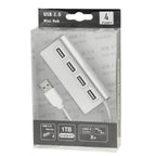 High Speed 480Mbps 4 Ports USB 2.0 HUB Mini Aluminum USB Splitter