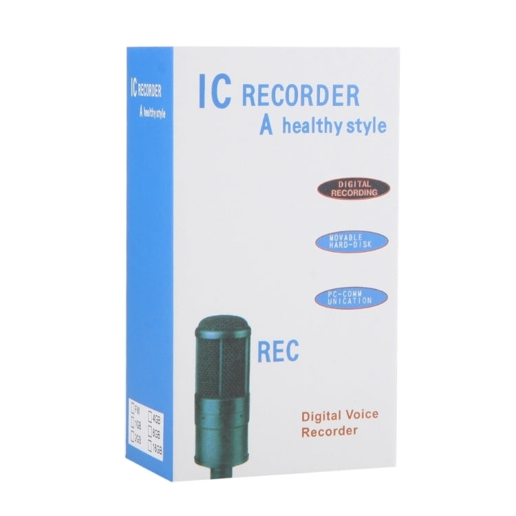 8GB Digital Voice Recorder Dictaphone MP3 Player, Support Telephone recording, VOX function, Power supply: 2 x AAA battery(Black)