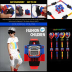 SKMEI Transformation Toy Shape Changing Removable Dial Digital Movement Children Watch with PU Plastic Cement Band