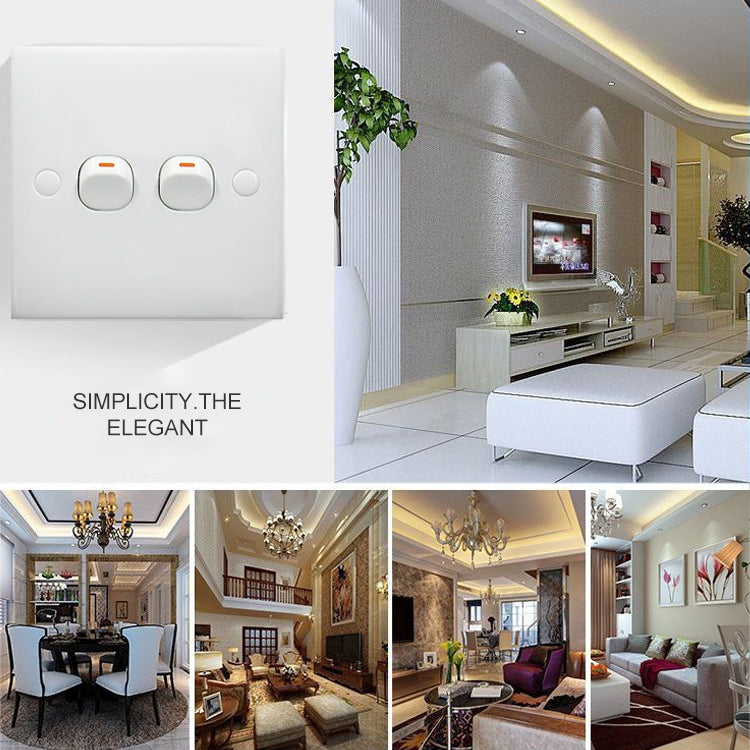 Electric Wall Switch (Size: 86 x 86mm), 2 Switch