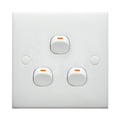 Electric Wall Switch (Size: 86 x 86mm), 3 Switch