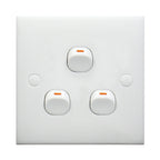 Electric Wall Switch (Size: 86 x 86mm), 3 Switch