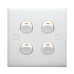 Electric Wall Switch (Size: 86 x 86mm), 4 Switch
