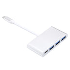 4 in 1 3 x USB 3.0 Ports & USB-C / Type-C Female to USB-C / Type-C Male Hub Splitter Adapter, 3xUSB 3.0+Type-c