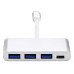 4 in 1 3 x USB 3.0 Ports & USB-C / Type-C Female to USB-C / Type-C Male Hub Splitter Adapter, 3xUSB 3.0+Type-c