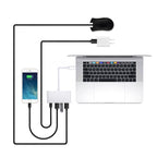 4 in 1 3 x USB 3.0 Ports & USB-C / Type-C Female to USB-C / Type-C Male Hub Splitter Adapter, 3xUSB 3.0+Type-c