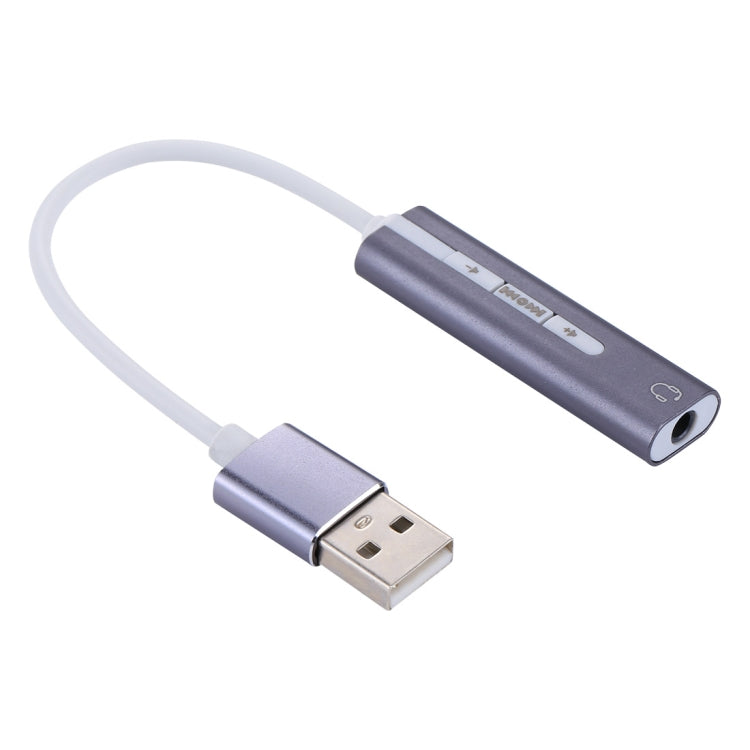 Aluminum Shell 3.5mm Jack External USB Sound Card HIFI Magic Voice 7.1 Channel Adapter Free Drive for Computer, Desktop, Speakers, Headset, USB Port Grey, USB Port Silver, USB Port Black
