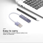 Aluminum Shell 3.5mm Jack External USB Sound Card HIFI Magic Voice 7.1 Channel Adapter Free Drive for Computer, Desktop, Speakers, Headset, USB Port Grey, USB Port Silver, USB Port Black