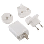 5 in 1 18W Power Adapter Plug Adapter Convertible US + UK + EU + AU Plug, 5 in 1