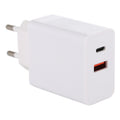24W PD + QC3.0 Fast Charger Power Adapter Plug Adapter EU Plug, 24W EU Plug