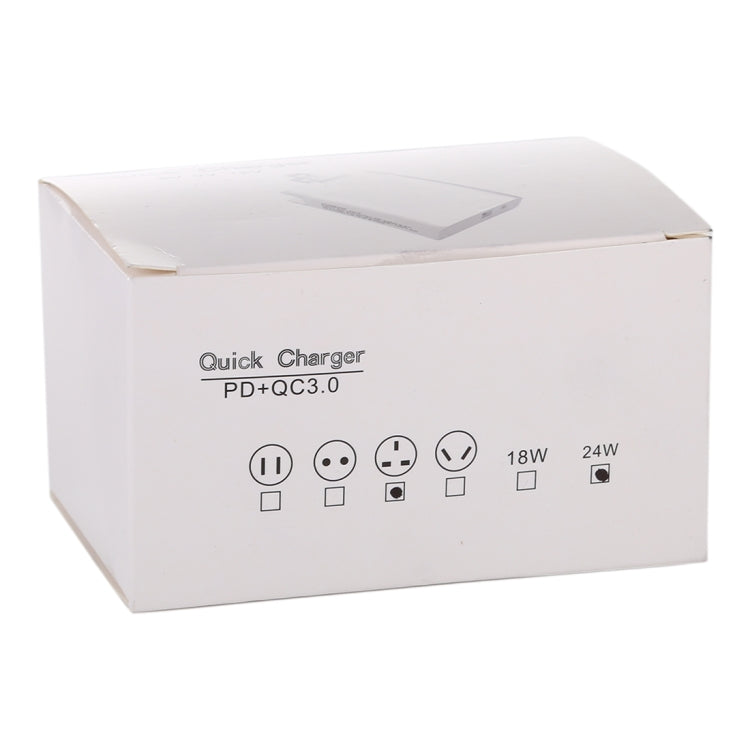 24W PD + QC3.0 Fast Charger Power Adapter Plug Adapter UK Plug, 24W UK Plug