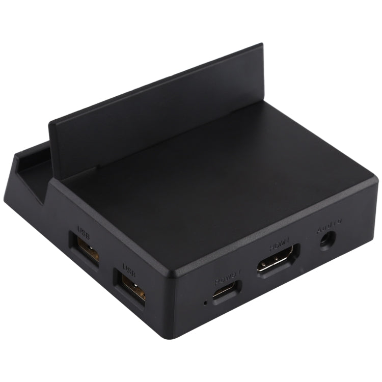 V105 USB-C / Type-C to USB 2.0 x 3 + USB-C / Type-C + HDMI + Audio Port + SD / TF Card Reader Multi-function Phone Stand HUB Docking Station