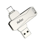 Netac U782C 32GB USB-C / Type-C + USB 3.0 360 Degrees Rotation Zinc Alloy Flash Drive OTG U Disk, 32GB