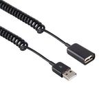 USB Male to USB Female Laptop Spring Charging Cable, USB Male to USB Female
