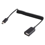 Mini 5 Pin Male to USB Female Laptop Spring Charging Cable, Mini 5 Pin Male to USB Female