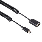 Mini 5 Pin Male to USB Female Laptop Spring Charging Cable, Mini 5 Pin Male to USB Female