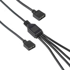 3 Pin 5V 1 to 4 Motherboard AURA RGB PC Cooling Extension Cable for Asus, 1 to 4