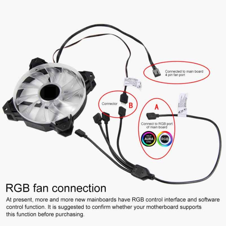 3 Pin 5V 1 to 4 Motherboard AURA RGB PC Cooling Extension Cable for Asus, 1 to 4