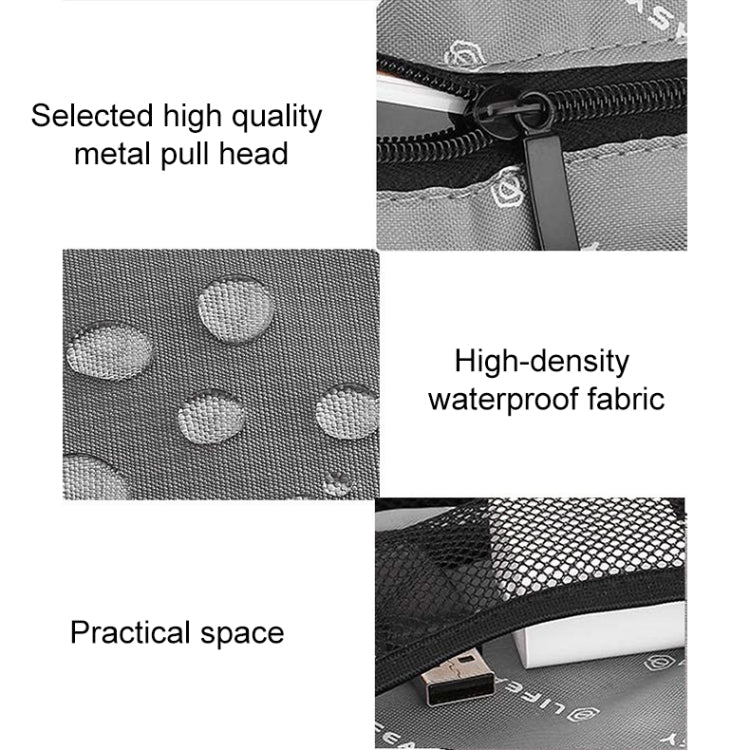 Multi-functional Headphone Charger Data Cable Storage Bag Portable Power Pack, Size: L, 25 x 18 x 7cm, 25 x 18 x 7cm (Black), 25 x 18 x 7cm (Grey)