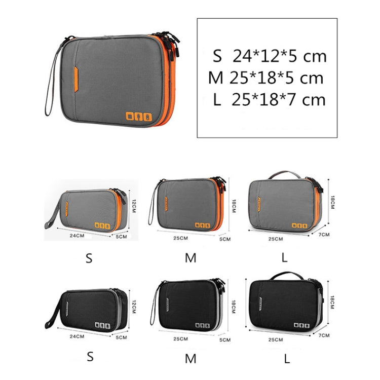 Multi-functional Headphone Charger Data Cable Storage Bag Portable Power Pack, Size:M, 25 x 18 x 5cm, 25 x 18 x 5cm (Black), 25 x 18 x 5cm (Grey)
