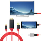 2 in 1 USB-C / Type-C + USB Power Supply Interface to 4K x 2K Ultra HD HDMI Video Cable, Length: 2m, Red USB Power Supply Interface