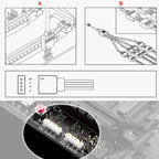 3 Pin 5V 1 to 3 Motherboard AURA RGB PC Cooling Extension Cable for Asus, 1 to 3