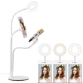 for Studio Recording, Live Broadcast, Live Show, KTV, etc., Microphone Clip+Phone Holder（White）