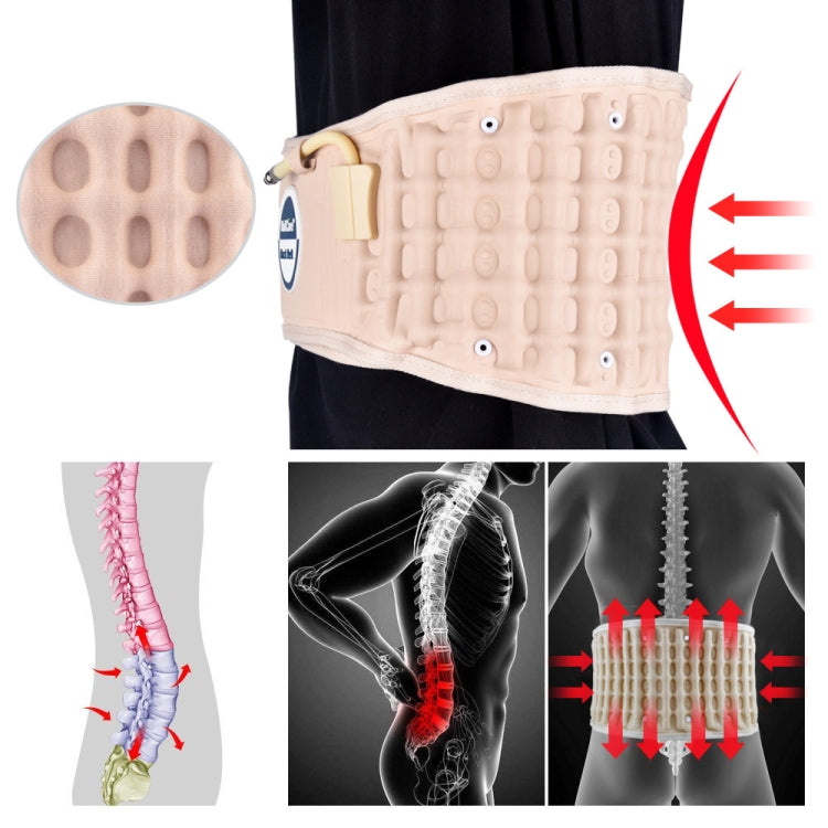 Lumbar Spine Inflated Traction Belt Pneumatic Waist Protective Belt, Waist Protective Belt (Apricot), Waist Protective Belt (Black)