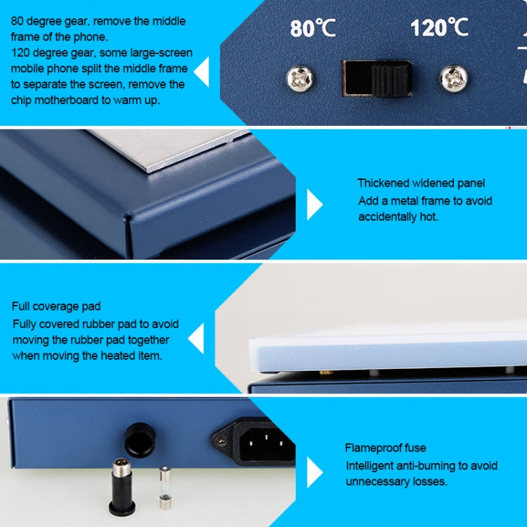 Kaisi K-816 Constant Temperature Heating Plate LCD Screen Open Separator Desoldering Station With Silicone Pad, US Plug, Kaisi K-816 EU Plug, Kaisi K-816 US Plug