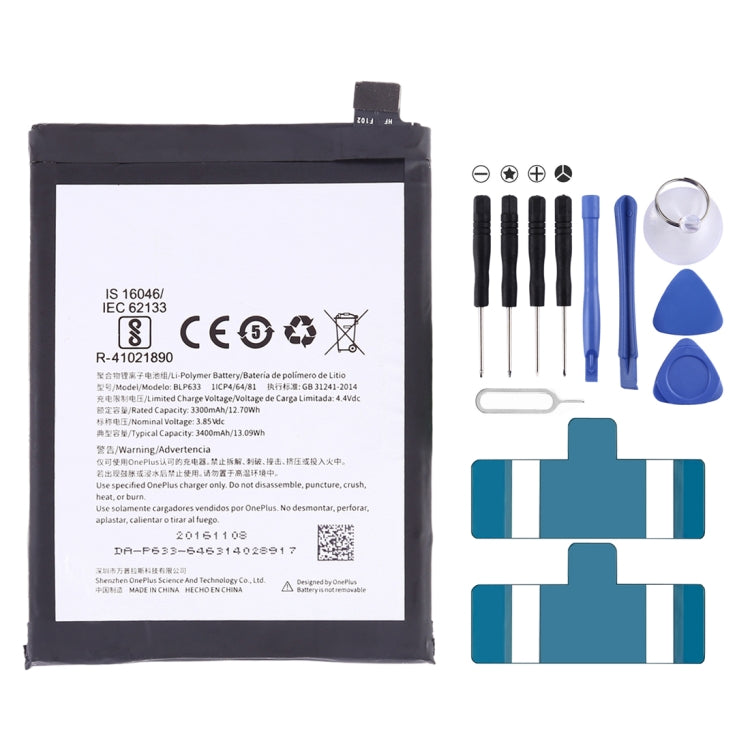 3300mAh BLP633 for OnePlus 3T Li-Polymer Battery, For OnePlus 3T