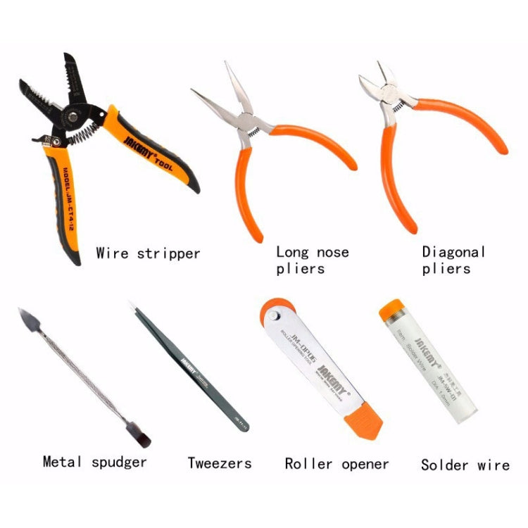 JAKEMY JM-P14 Welding Repair Tools Set Toolbox Bag Wire Stripper Pliers Screwdriver, US Plug, JM-P14