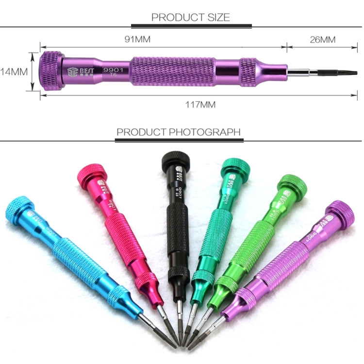 6 in 1 Precision Screwdriver Set Magnetic Electronic Screwdrivers Set for Mobile Phone Notebook Laptop Tablet, 9901S