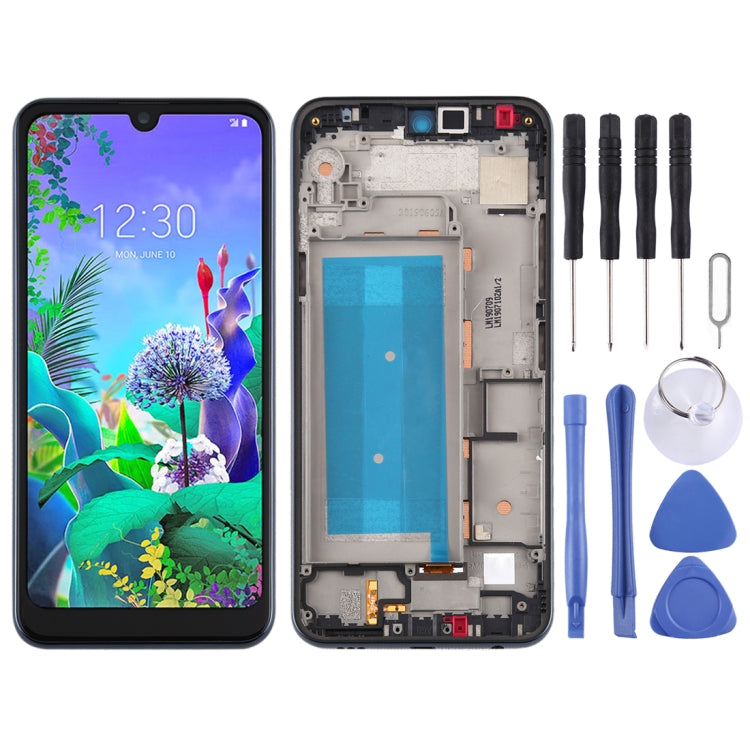 LCD Screen and Digitizer Full Assembly with Frame for LG Q60 X525ZA X525BAW X525HA X525ZAW / LG X6 2019 LMX625N X625N X525,Single SIM, For LG Q60(Single SIM)