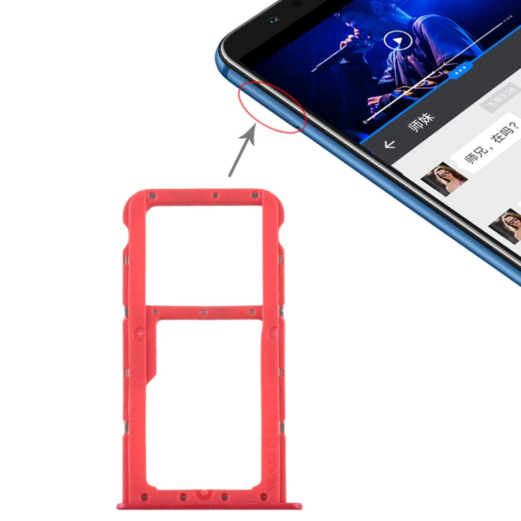 SIM Card Tray + SIM Card Tray / Micro SD Card Tray for Huawei Honor Play 7X, For Honor Play 7X, For Huawei Play 7X