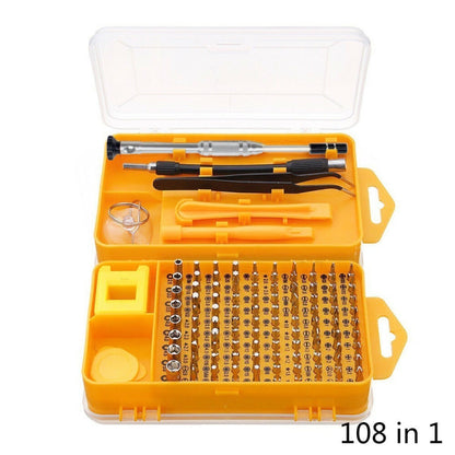 108 in 1 S2 Tool Steel Precision Screwdriver Nutdriver Bit Repair Tools Kit, 108 in 1