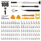 108 in 1 S2 Tool Steel Precision Screwdriver Nutdriver Bit Repair Tools Kit, 108 in 1