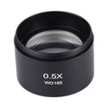 Stereo Microscopes Auxiliary Objective Lens Barlow Lens Magnifier 0.5X WD165, 0.5X WD165