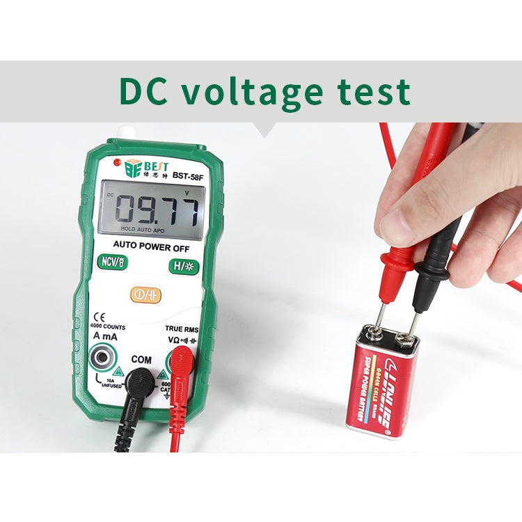 BEST BST-58F Full Automatic Range Multimeter Without Shift Intelligent Identification Digital Multimeter Household Mini Electrical Instrument