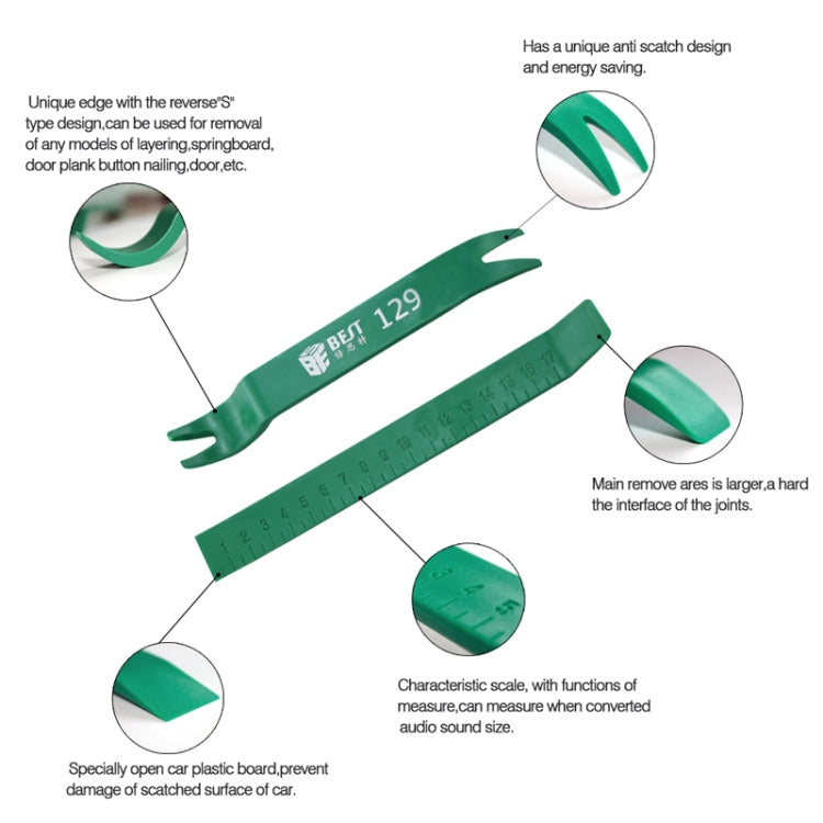 BEST-129 Double Bend Head Plastic Pry Tool, 129  Pry Tool