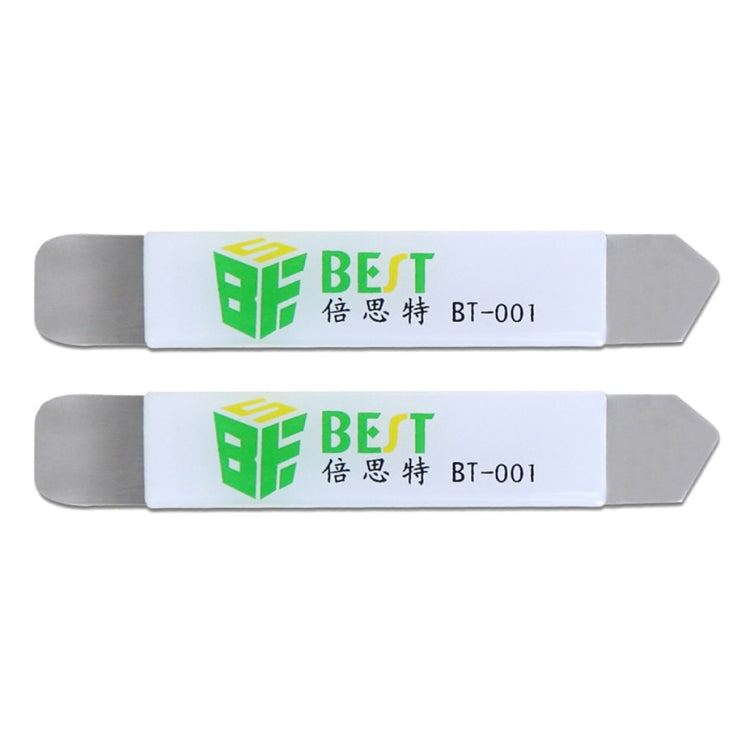 2 PCS BEST BST-001 Stainless Steel Blade Soft Thin Pry Spudger, 001 Crowbar