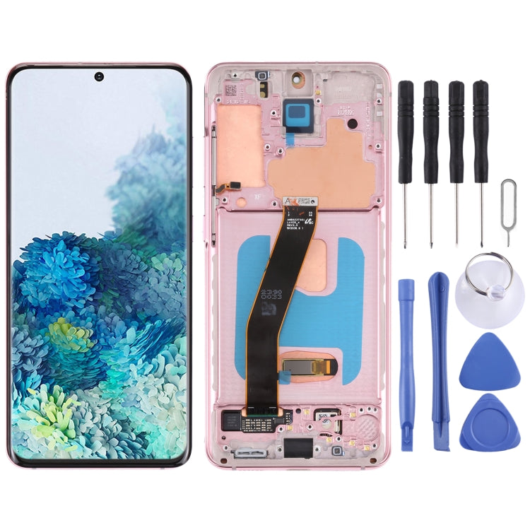 Original Dynamic AMOLED Material LCD Screen and Digitizer Full Assembly with Frame for Samsung Galaxy S20 4G SM-G980, For Samsung Galaxy S20 4G, For Samsung Galaxy S20 4G(Frame), For Samsung Galaxy S20 4G (Original)(Blue)