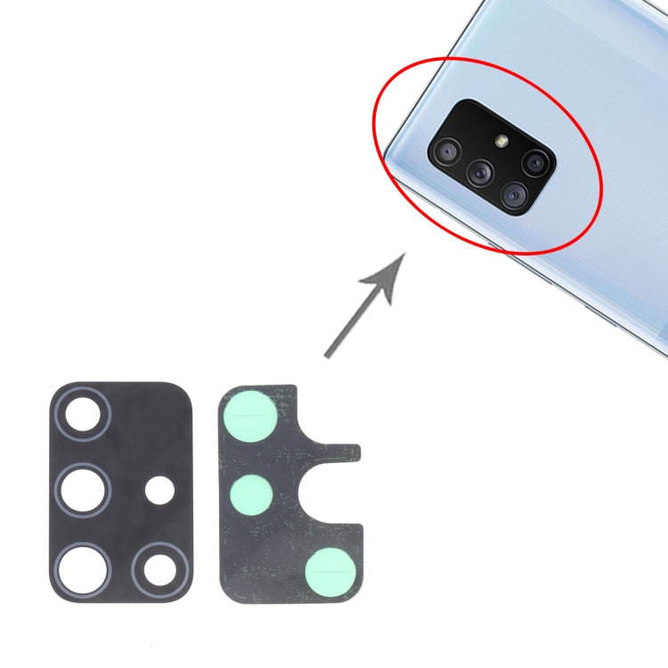 For Samsung Galaxy A71 5G SM-A716 10pcs Back Camera Lens, For Samsung Galaxy A71 5G